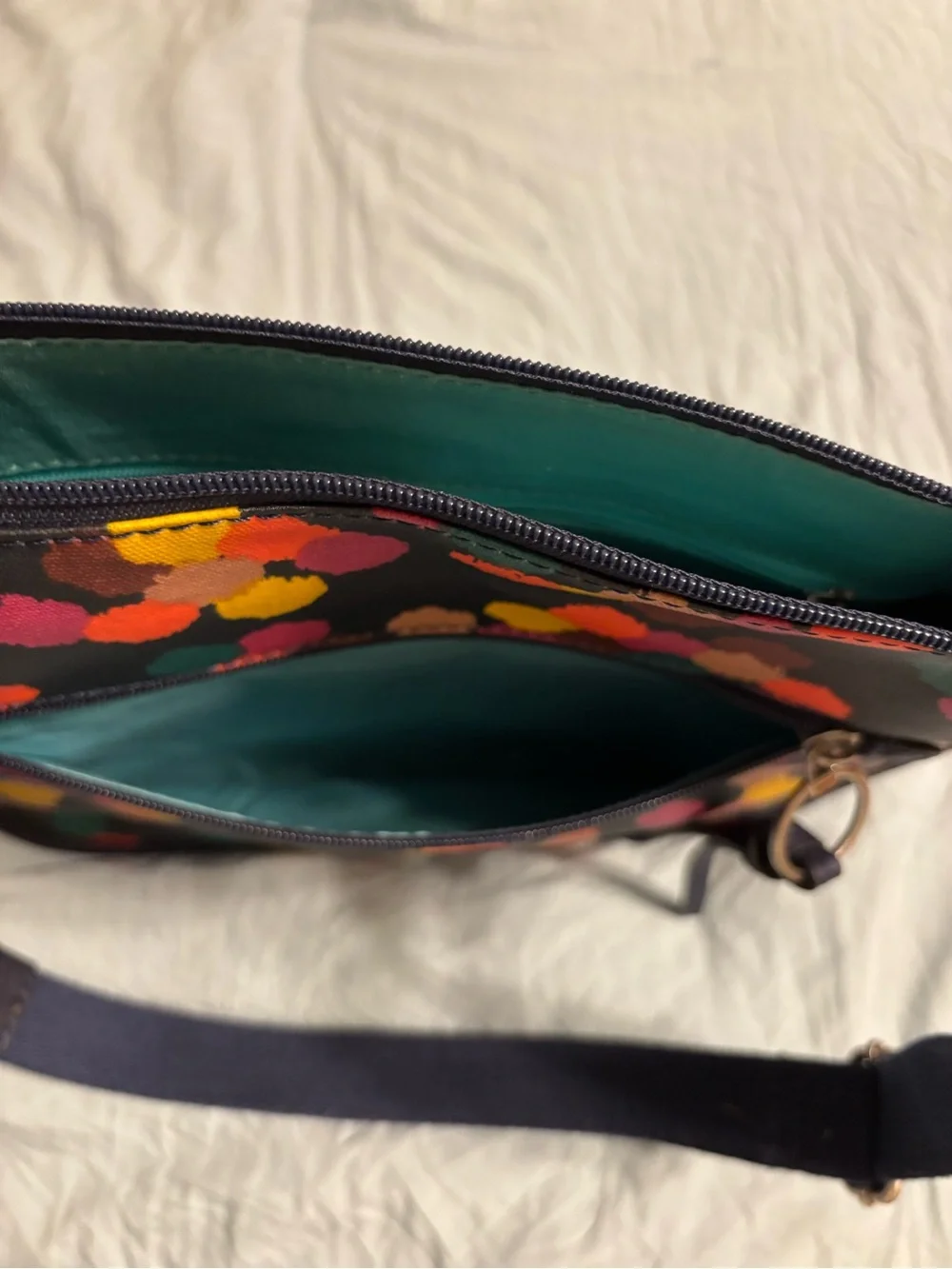 Fossil Colorful Confetti Print Y2K Shoulder Bag Crossbody Purse